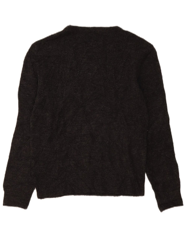 Marks & Spencer Pull graphique à col bateau pour femme UK 10 Petit Gris