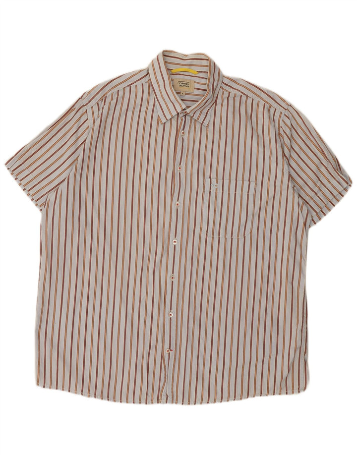 Chemise à manches courtes homme Camel Active XL coton rayé bleu