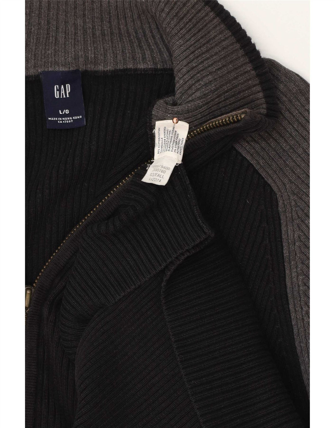 Gap Cardigan Homme Pull Large Noir Colorblock Coton