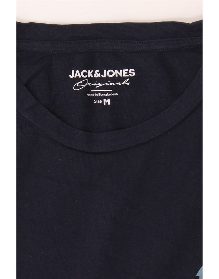 JACK & JONES Mens Top Long Sleeve Medium Navy Blue Cotton Vintage Jack & Jones and Second-Hand Jack & Jones from Messina Hembry 