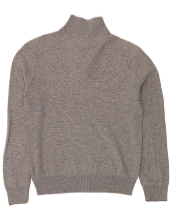 Polo Ralph Lauren Pull surdimensionné à col zippé pour femme UK 10 Petit Gris