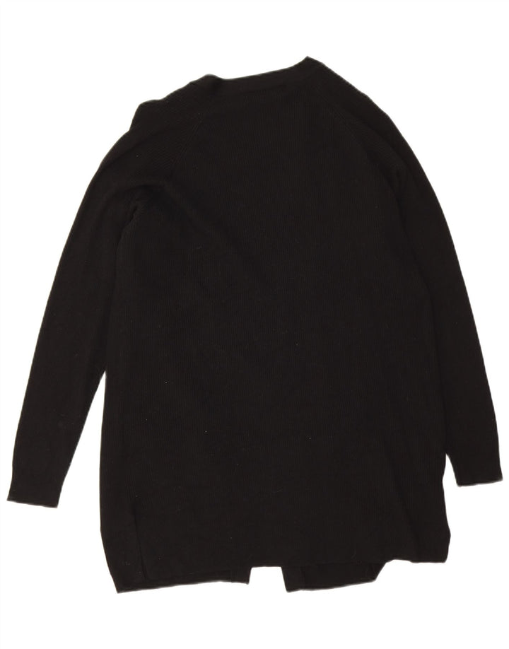 Marks & Spencer Pull Cardigan Ouvert pour Femme UK 14 Viscose Noir Moyen