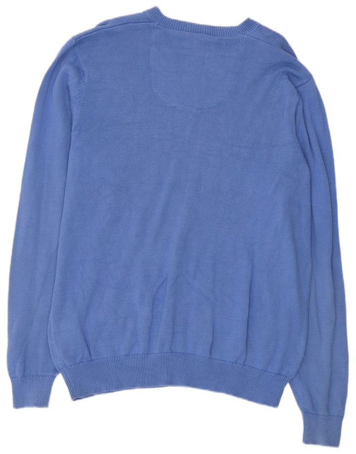 Marks & Spencer Pull Col V Homme Bleu Moyen Coton
