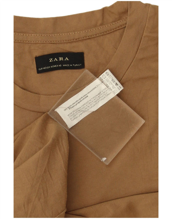 Zara Homme T-Shirt Top Beige Moyen Coton