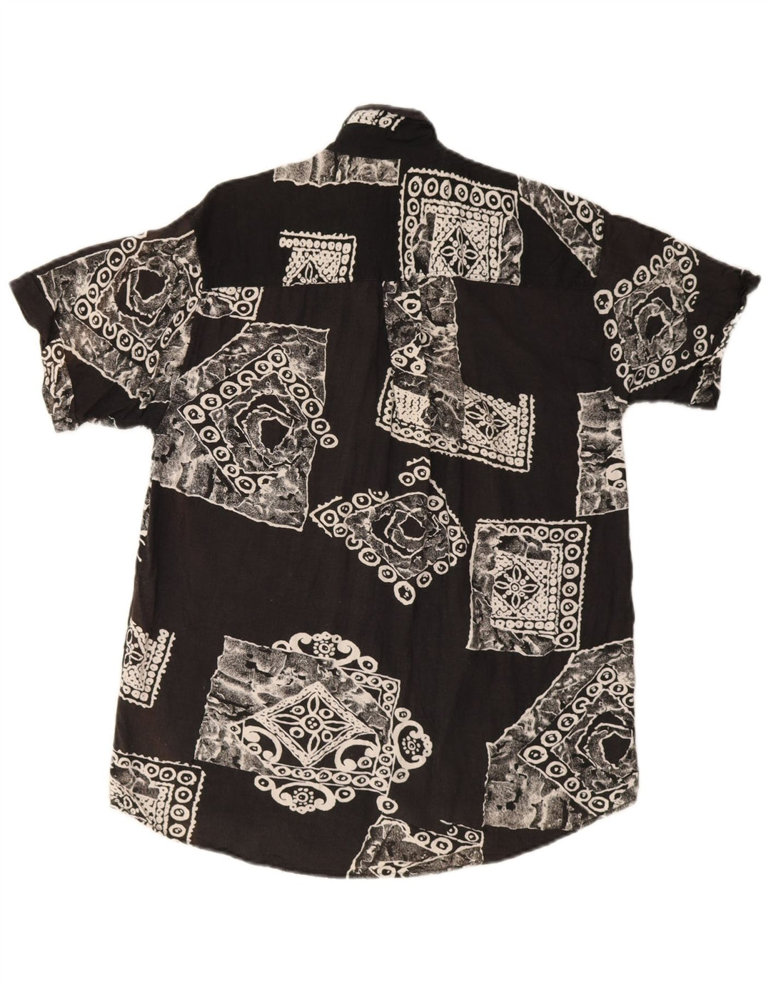Rob Roy Chemise à Manches Courtes Homme Noir Moyen Patchwork Viscose