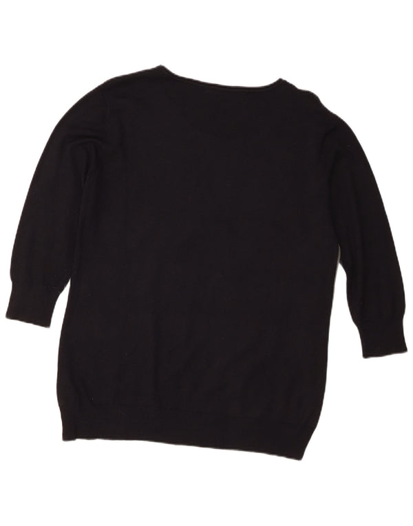Guess Pull surdimensionné à col bateau graphique pour femme UK 6 XS Noir