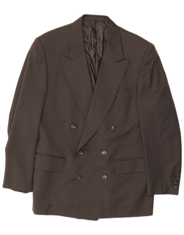 Veste Blazer Double Boutonnage Vintage Homme IT 50 Grande Laine Grise