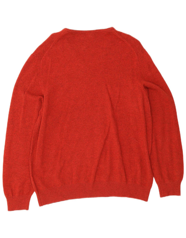 Massimo Dutti Pull col V pour homme 2XL Rouge Cachemire