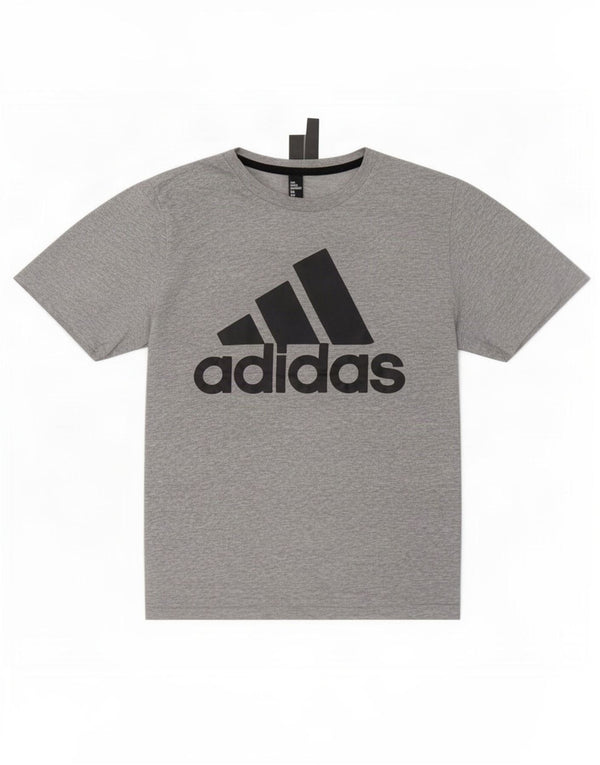 Adidas T-Shirt Graphique Homme Gris Moyen Coton