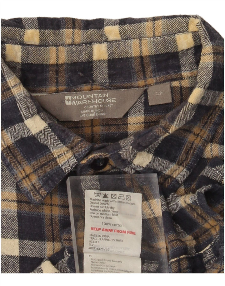 MOUNTAIN WAREHOUSE Chemise Flanelle Homme Petit Carreaux Bleu Marine Coton