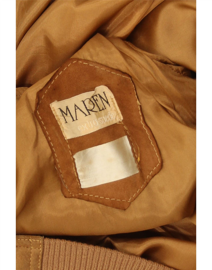Maren Veste bomber en daim pour homme UK 40 Grand daim beige