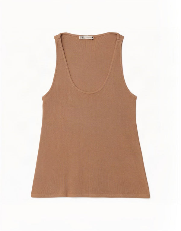 Zara Femme Débardeur UK 10 Petit Beige