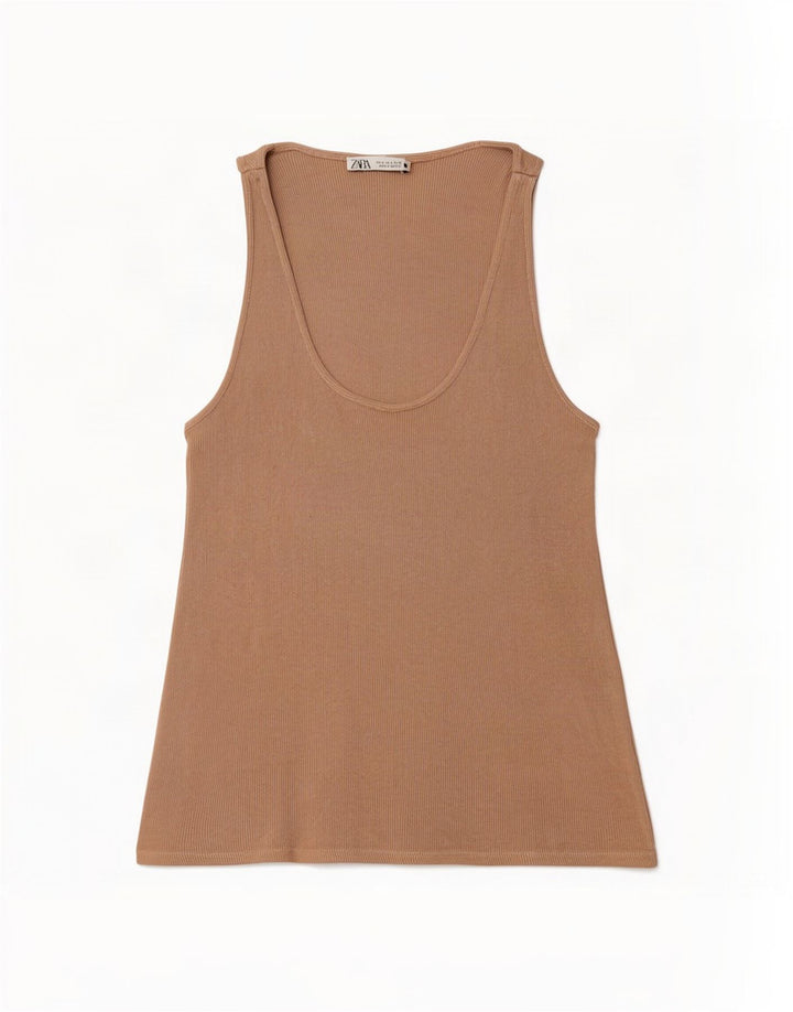 Zara Femme Débardeur UK 10 Petit Beige