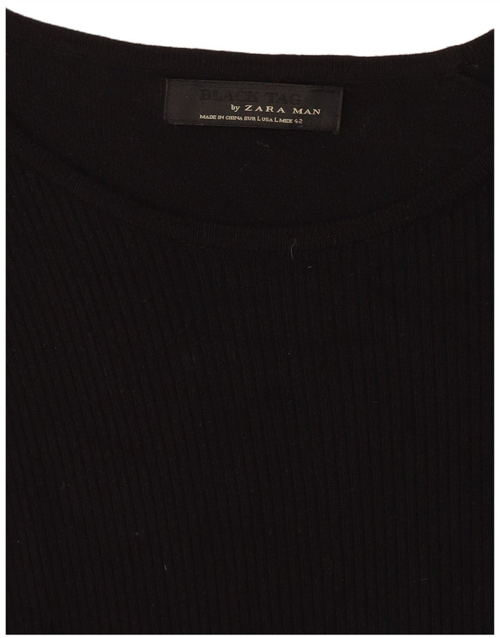 Zara Pull col bateau pour homme Noir Taille L