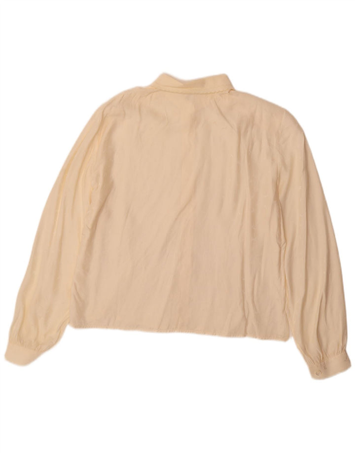 Blouse chemise femme vintage IT 46 Grande soie blanc cassé