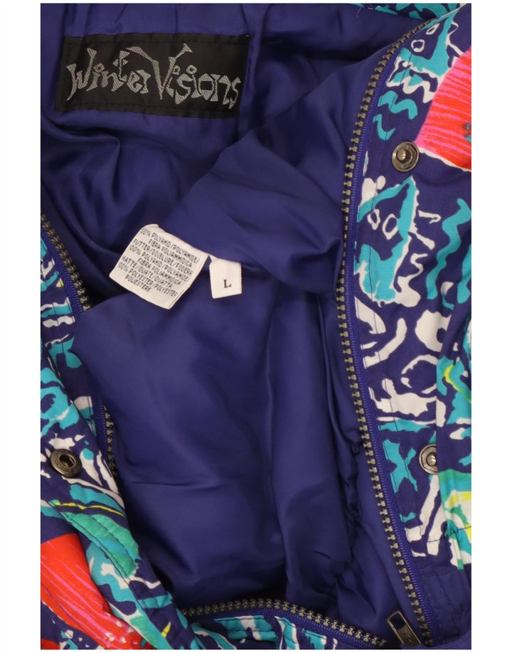 combinaison de ski femme vintage UK 16 Grand Polyamide Géométrique Violet