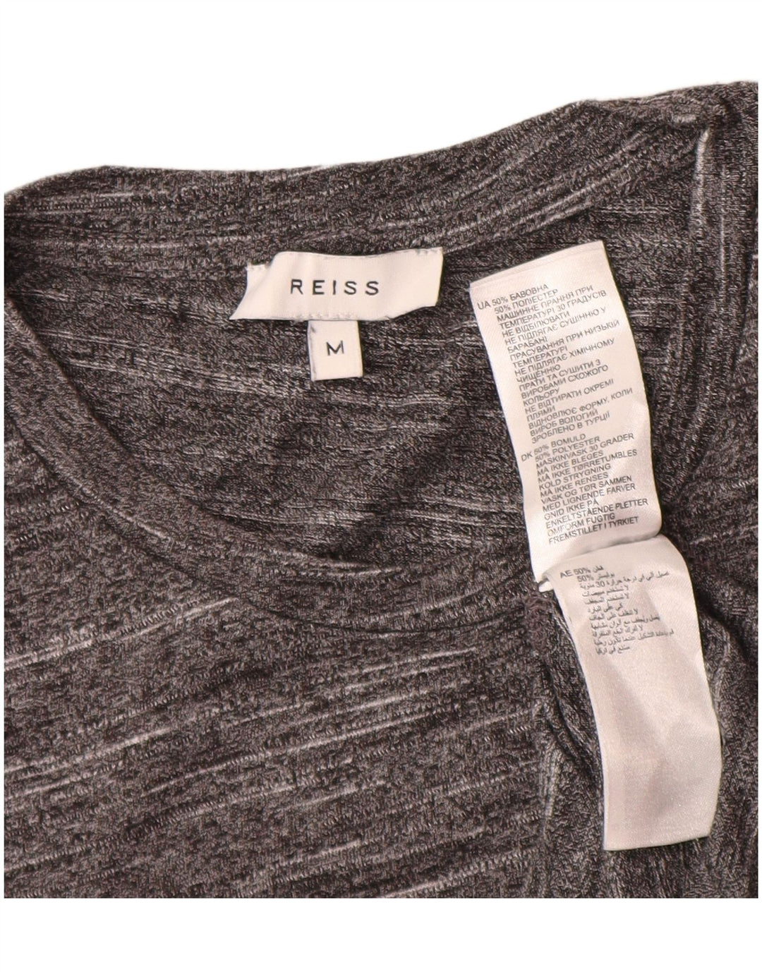 Reiss T-Shirt Homme Gris Moyen Moucheté Coton