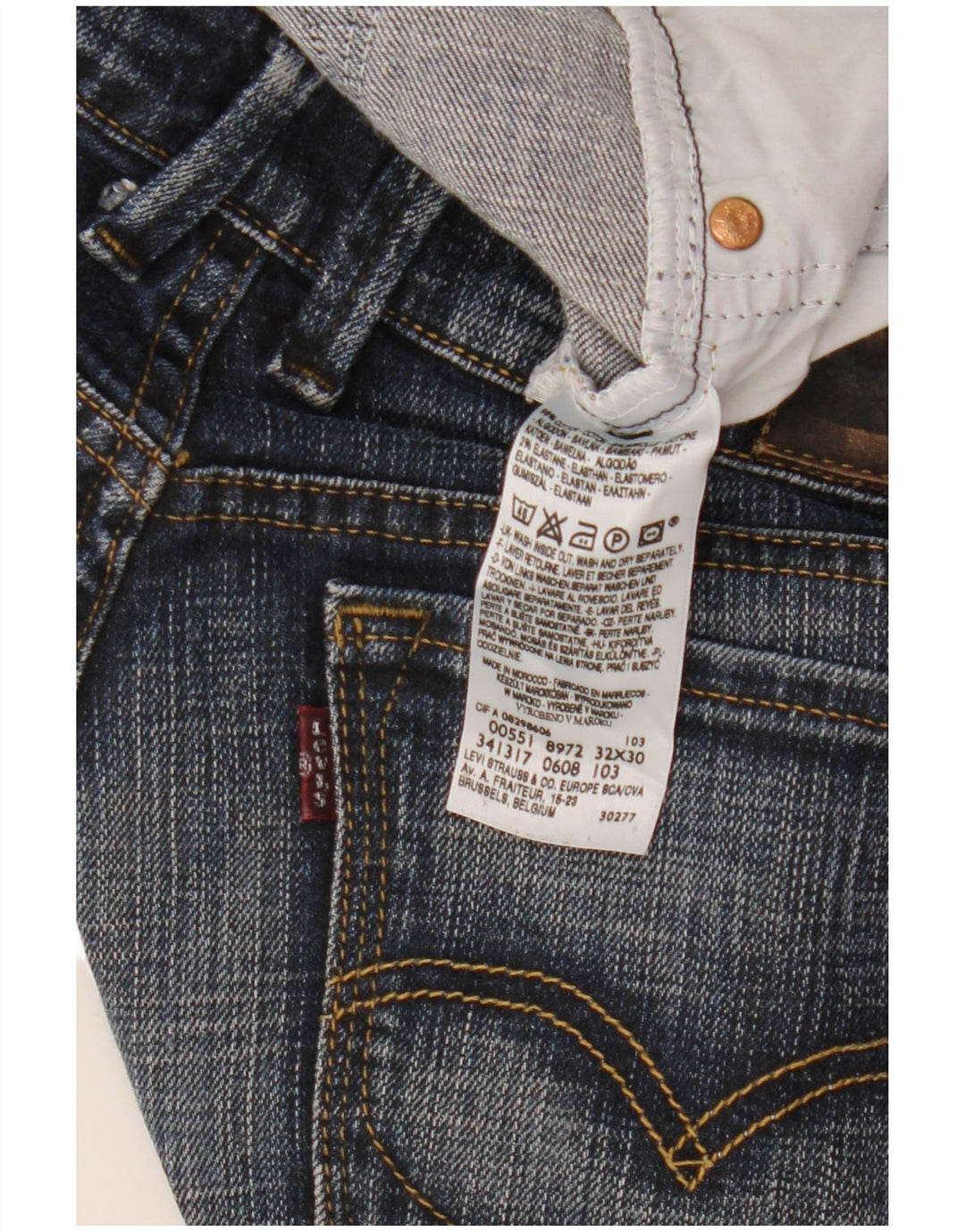 LEVI'S Jean évasé 551 Femme W32 L30 Bleu Marine Coton