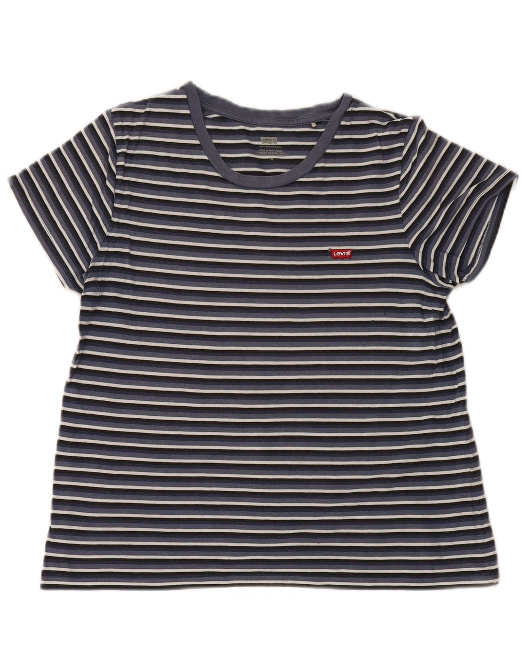 Levi's T-Shirt Femme UK 12 Bleu Marine Moyen Rayé