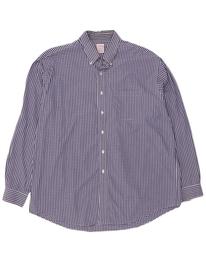 Brooks Brothers Chemise Homme XL Bleu Vichy Coton
