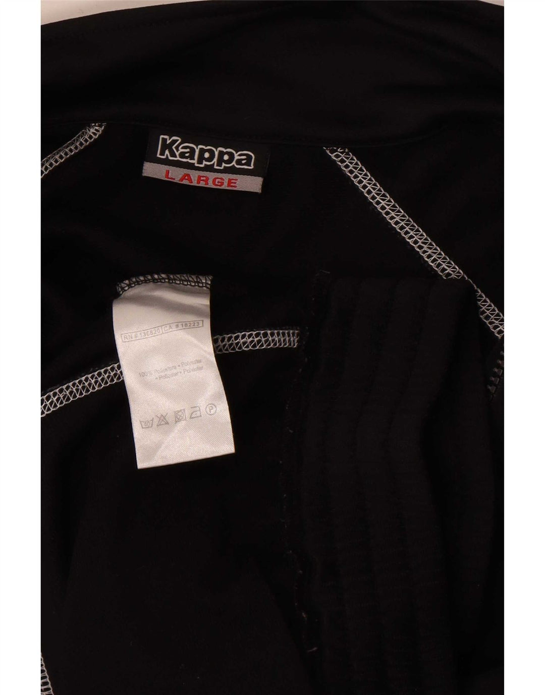 Kappa Veste de survêtement graphique pour homme Taille L en polyester color block noir