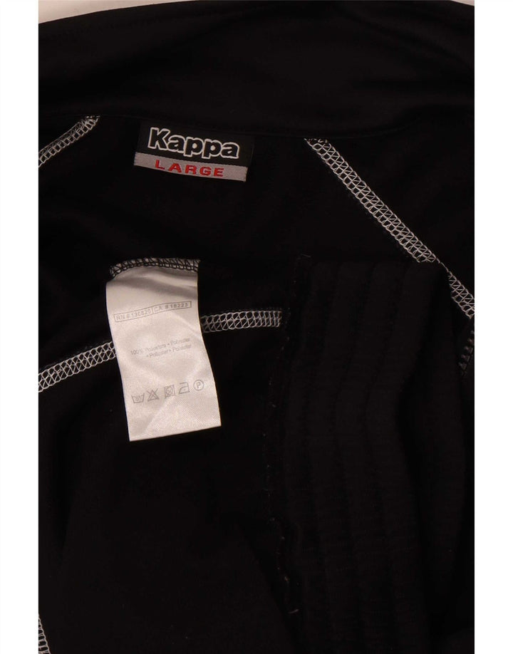 Kappa Veste de survêtement graphique pour homme Taille L en polyester color block noir