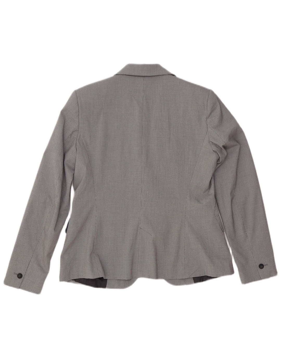 Zara Veste Blazer 1 Bouton Femme EU 40 Gris Moyen Pied-de-Poule Polyester