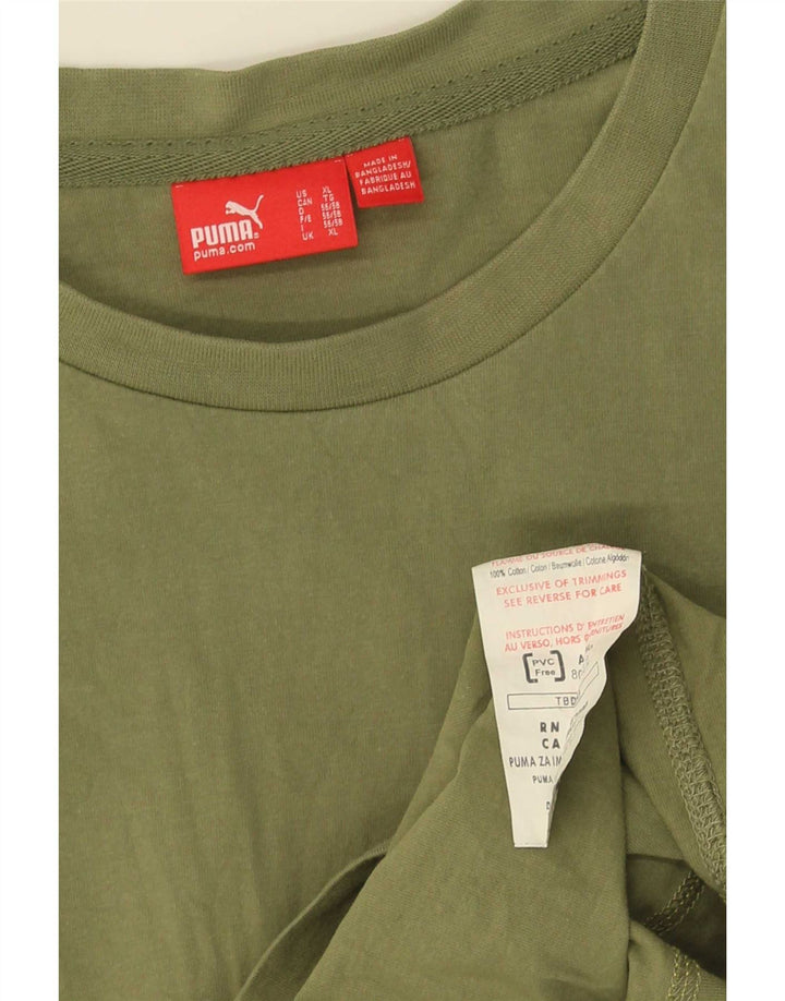 Puma Haut graphique à manches longues pour homme XL en coton vert