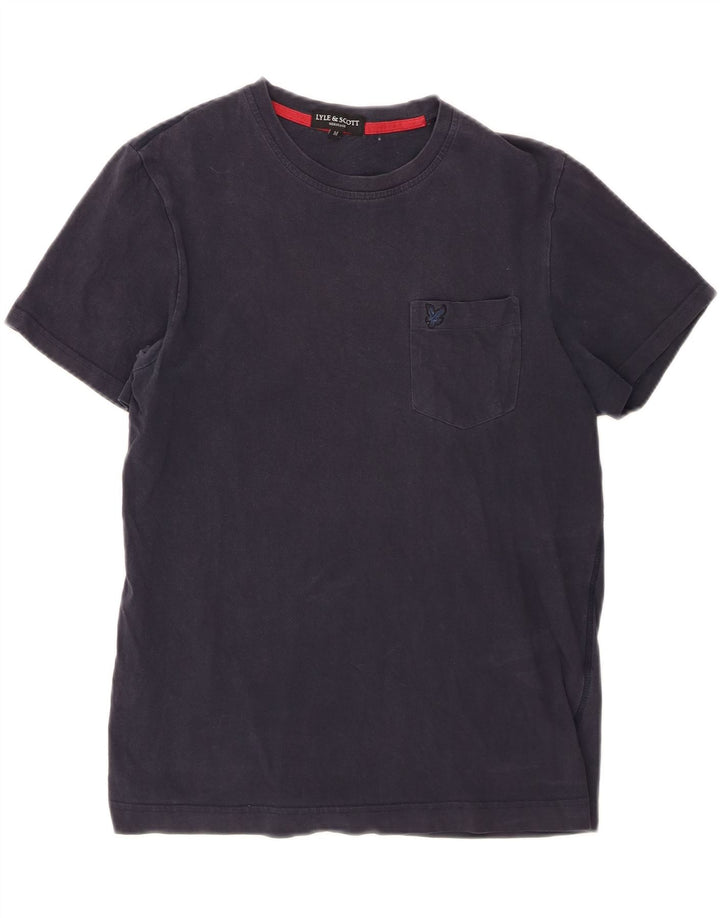 LYLE & SCOTT Mens Heritage T-Shirt Top Medium Navy Blue Cotton