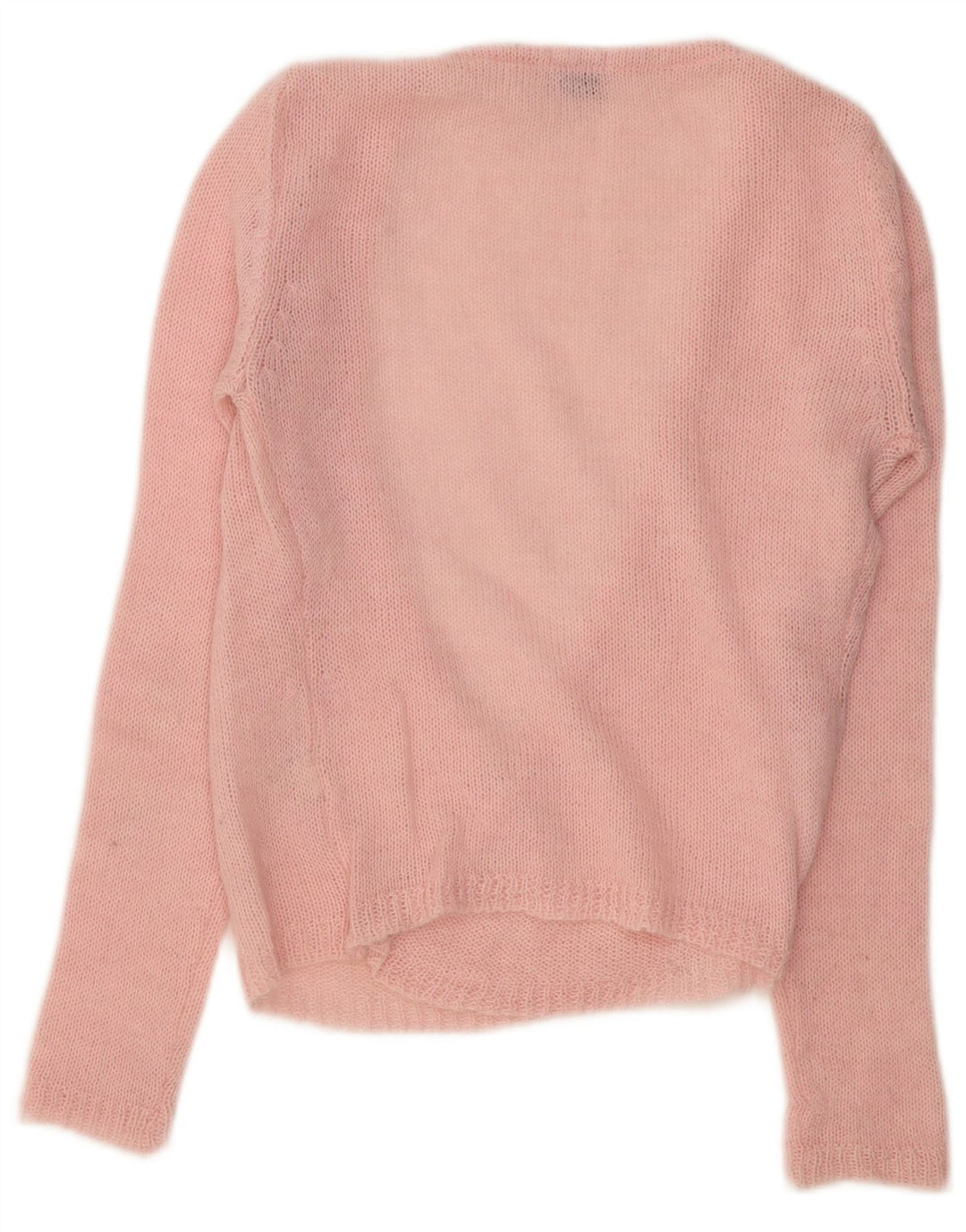 vintage Femme V-Col Jumper Pull UK 12 Rose Moyen