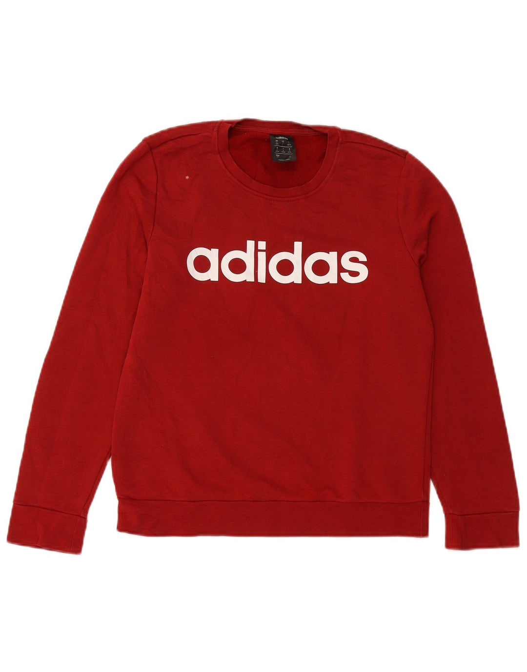 ADIDAS Sweat-shirt graphique pour femme UK 8/10 Petit coton bordeaux