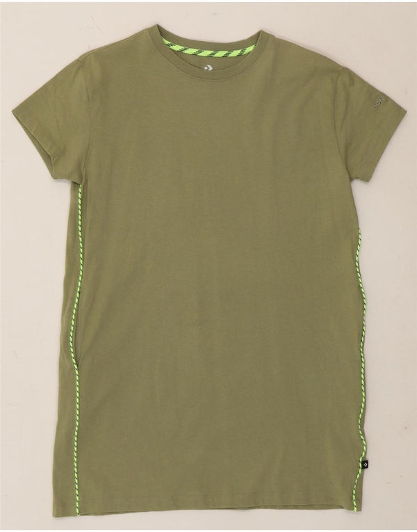 Converse Robe T-Shirt Femme UK 44 Coton Kaki Moyen