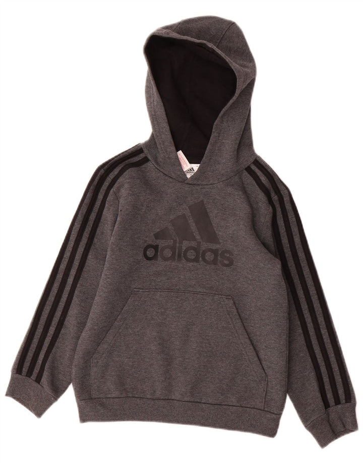 ADIDAS Pull à capuche graphique pour garçon 7-8 ans Gris Polyester