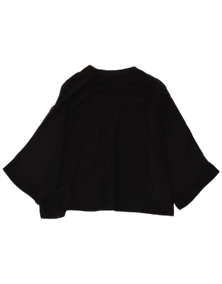 Zara Chemisier surdimensionné à manches 3/4 pour femme UK 6 XS Noir Polyester