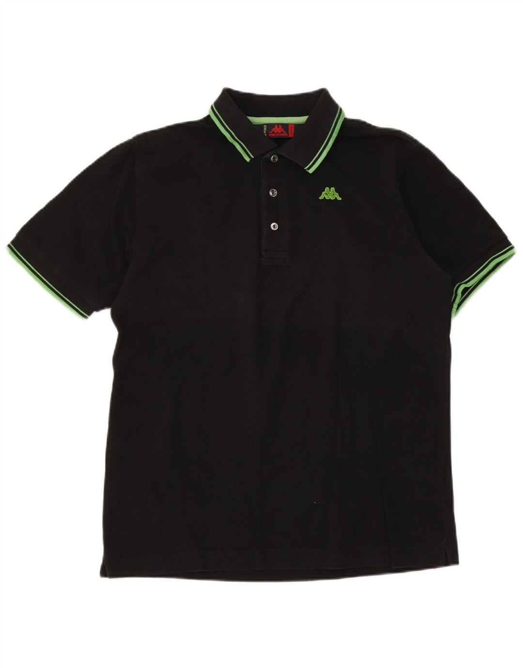 Kappa Polo Homme Petit Noir Rayé Coton