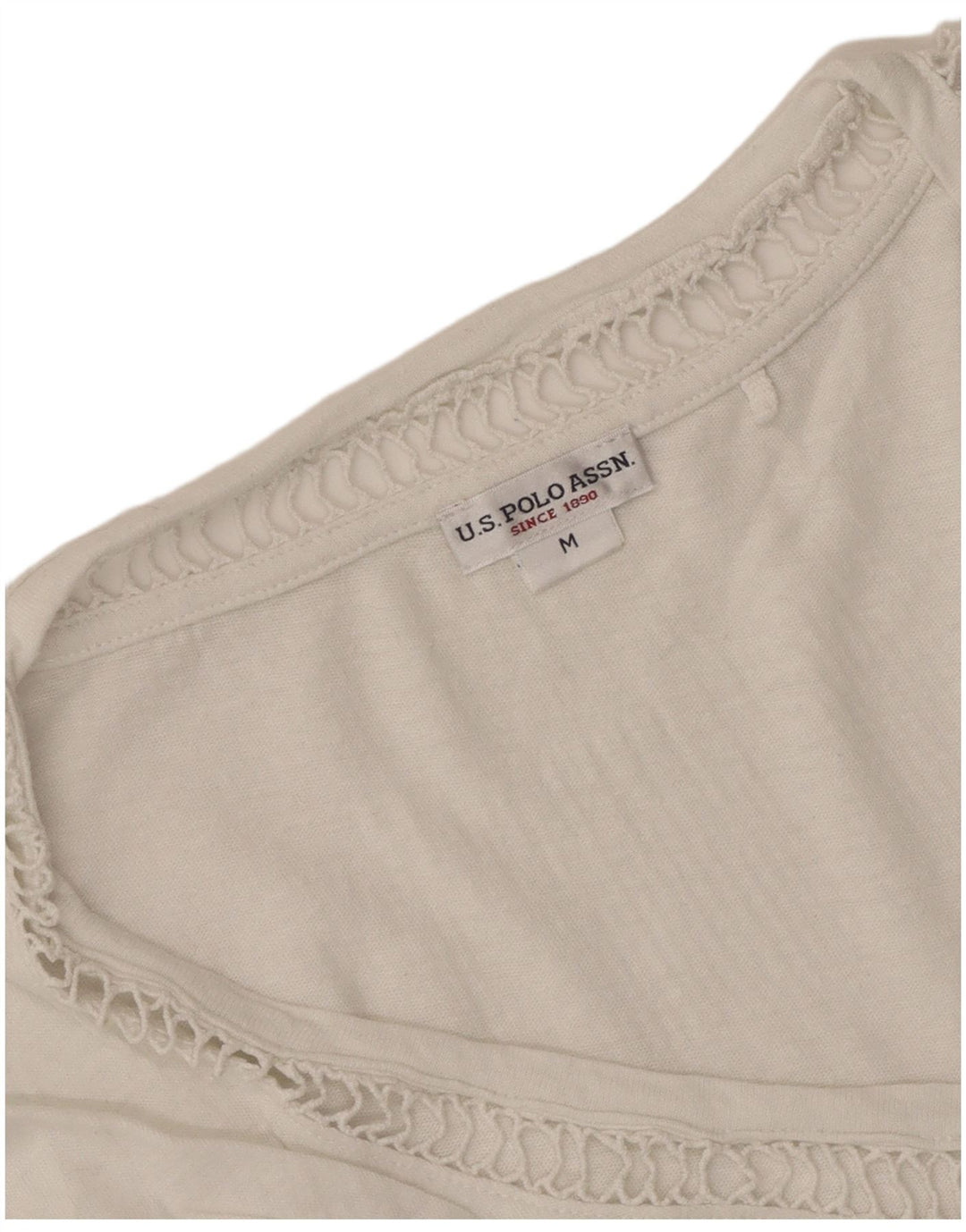 U.S. Polo Assn. T-Shirt Femme Top UK 14 Medium Blanc