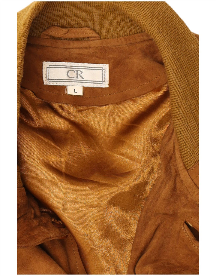 veste en daim homme vintage UK 40 grand cuir marron