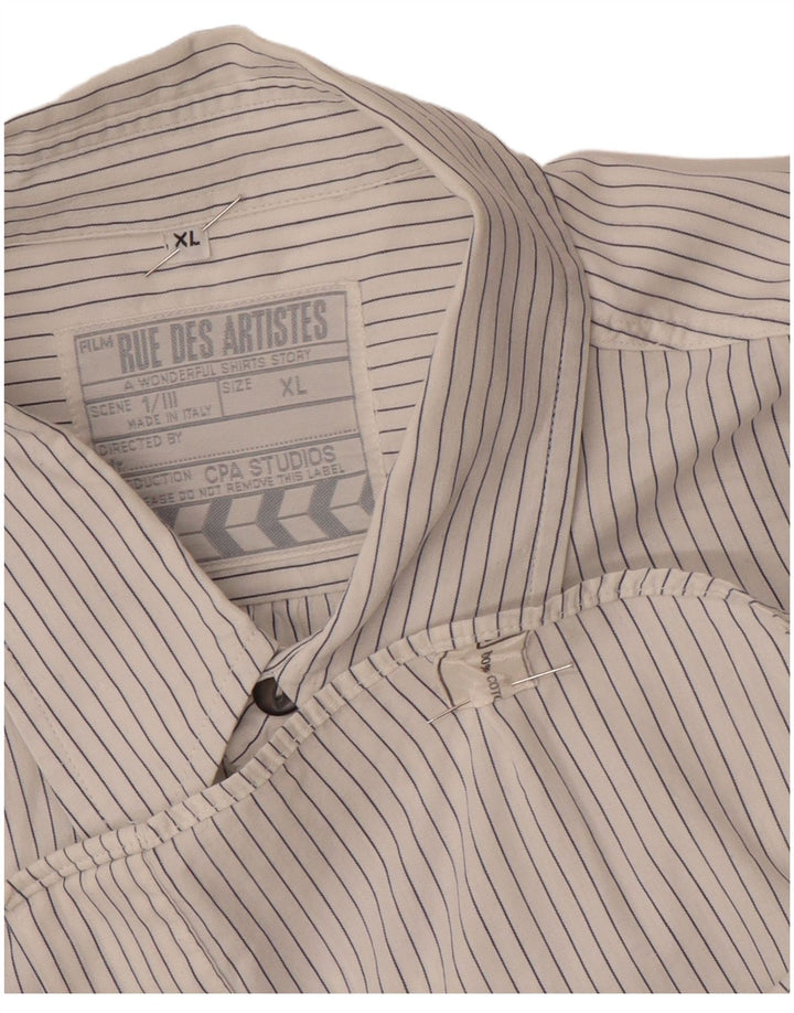 Chemise homme VINTAGE XL coton à fines rayures blanches