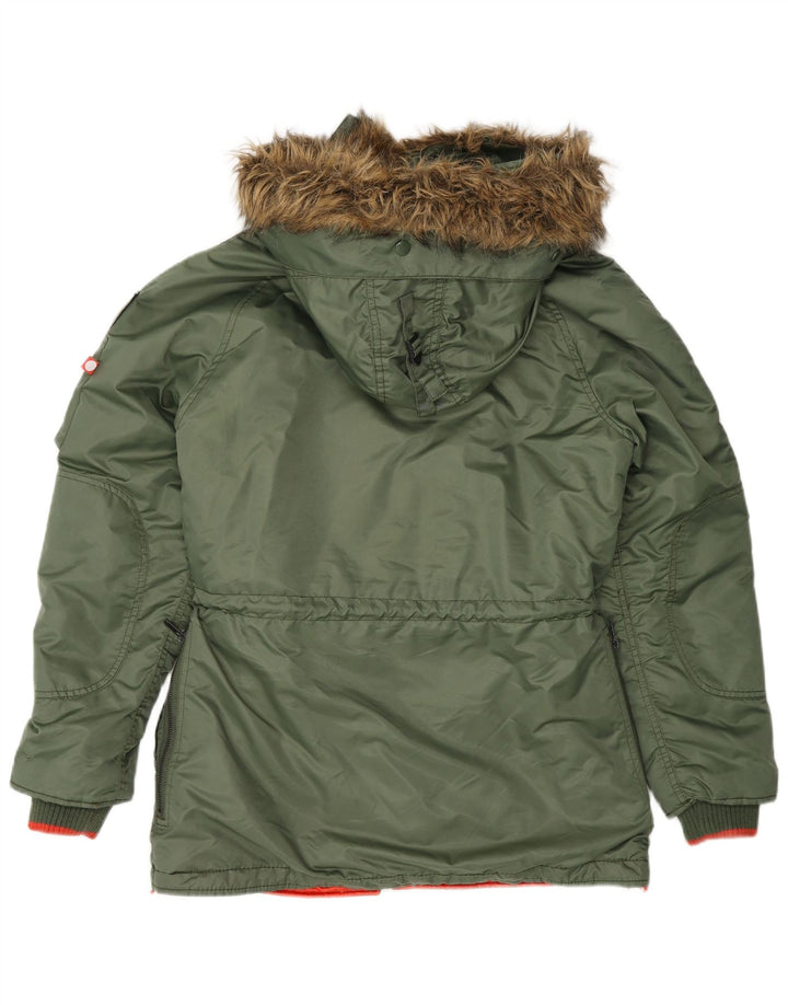 Superdry Parka à capuche pour homme UK 36 Small Vert Nylon