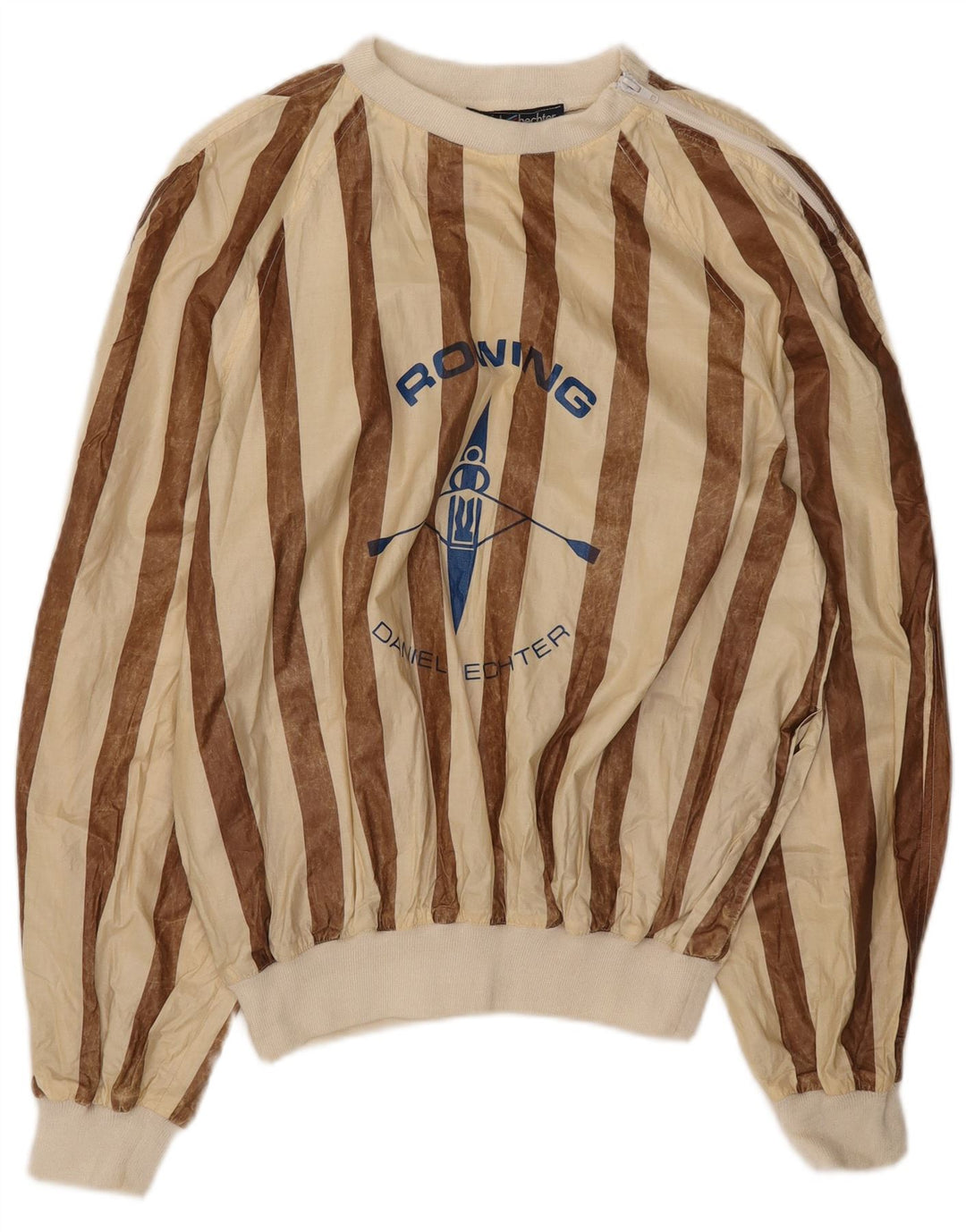 Daniel Hechter Pull graphique pour homme IT 52 Large Beige Rayé