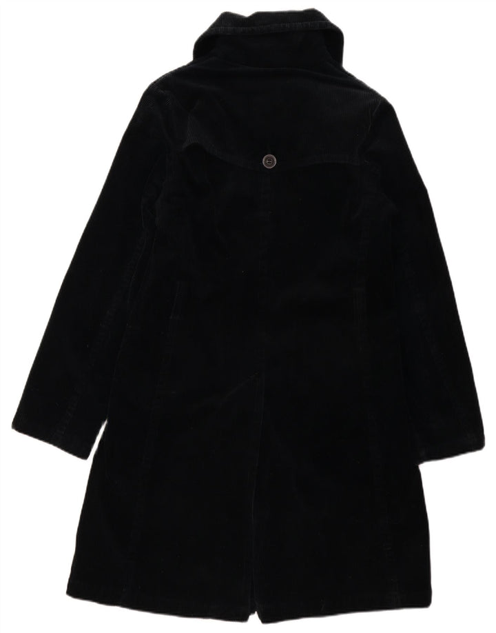Benetton Manteau En Velours Côtelé Femme IT 40 Petit Coton Noir