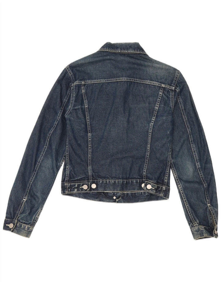 Benetton Veste en jean courte pour femme UK 10 Petit coton bleu