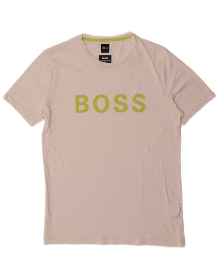 HUGO BOSS T-shirt graphique en coton blanc moyen |