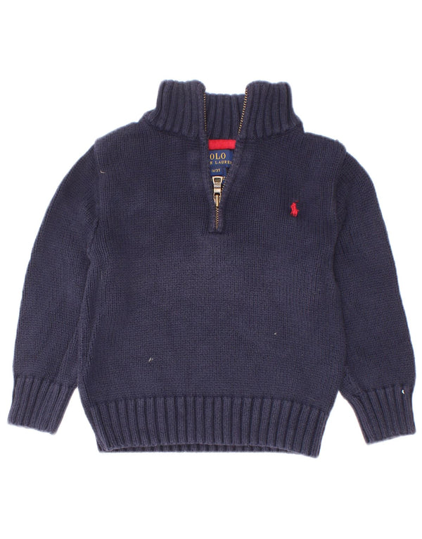 Polo Ralph Lauren Pull à col zippé pour garçon 2-3 ans Bleu marine