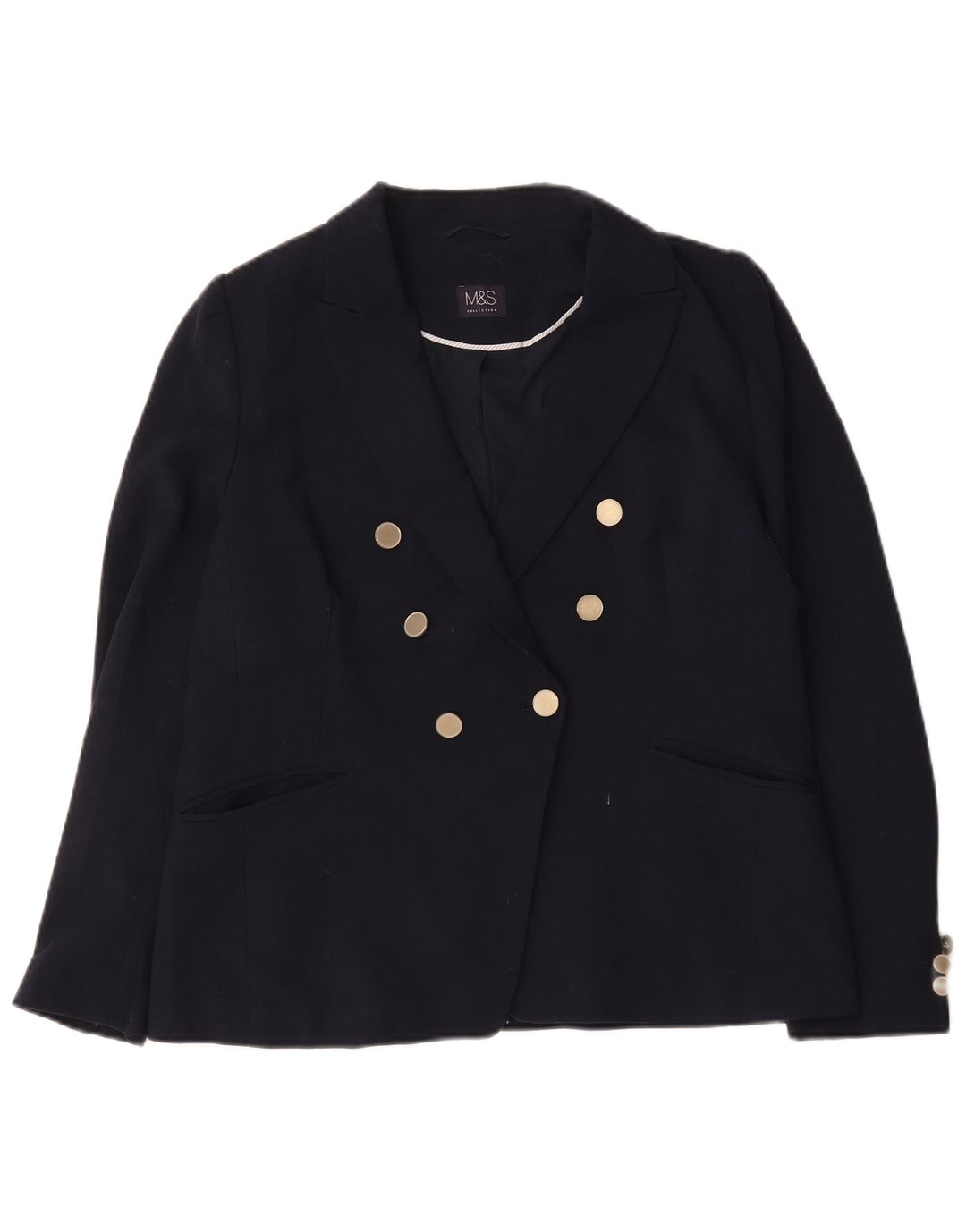 Marks & Spencer Veste blazer double boutonnage pour femme UK 16 Large Bleu marine