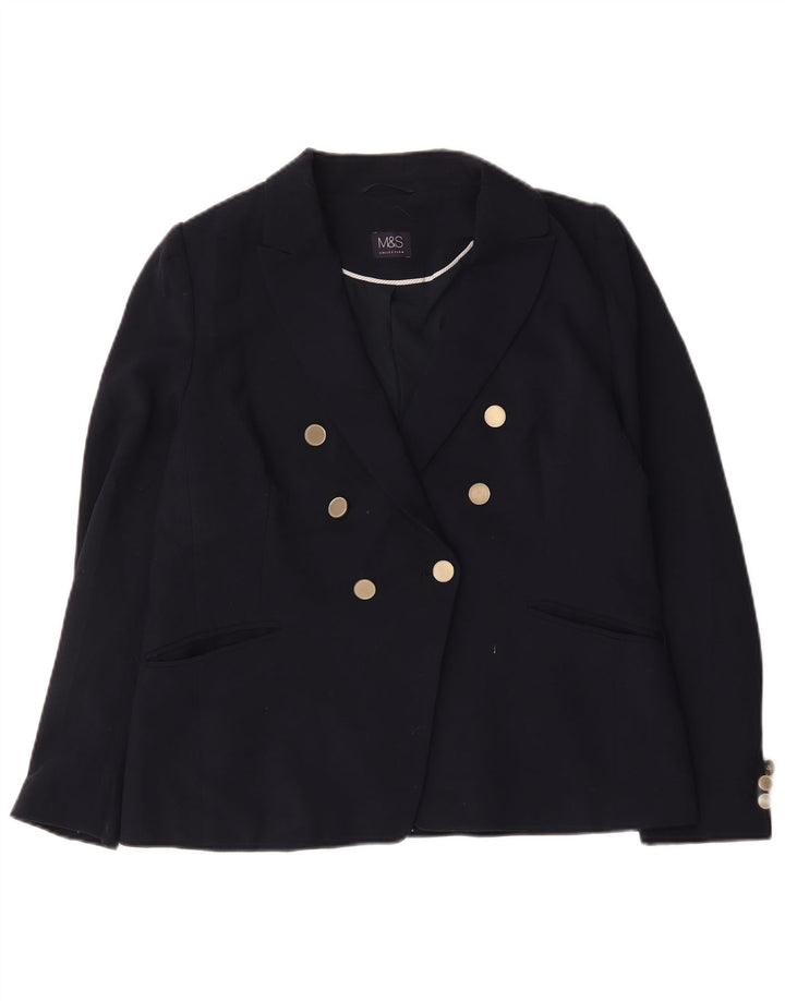 Marks & Spencer Veste blazer double boutonnage pour femme UK 16 Large Bleu marine