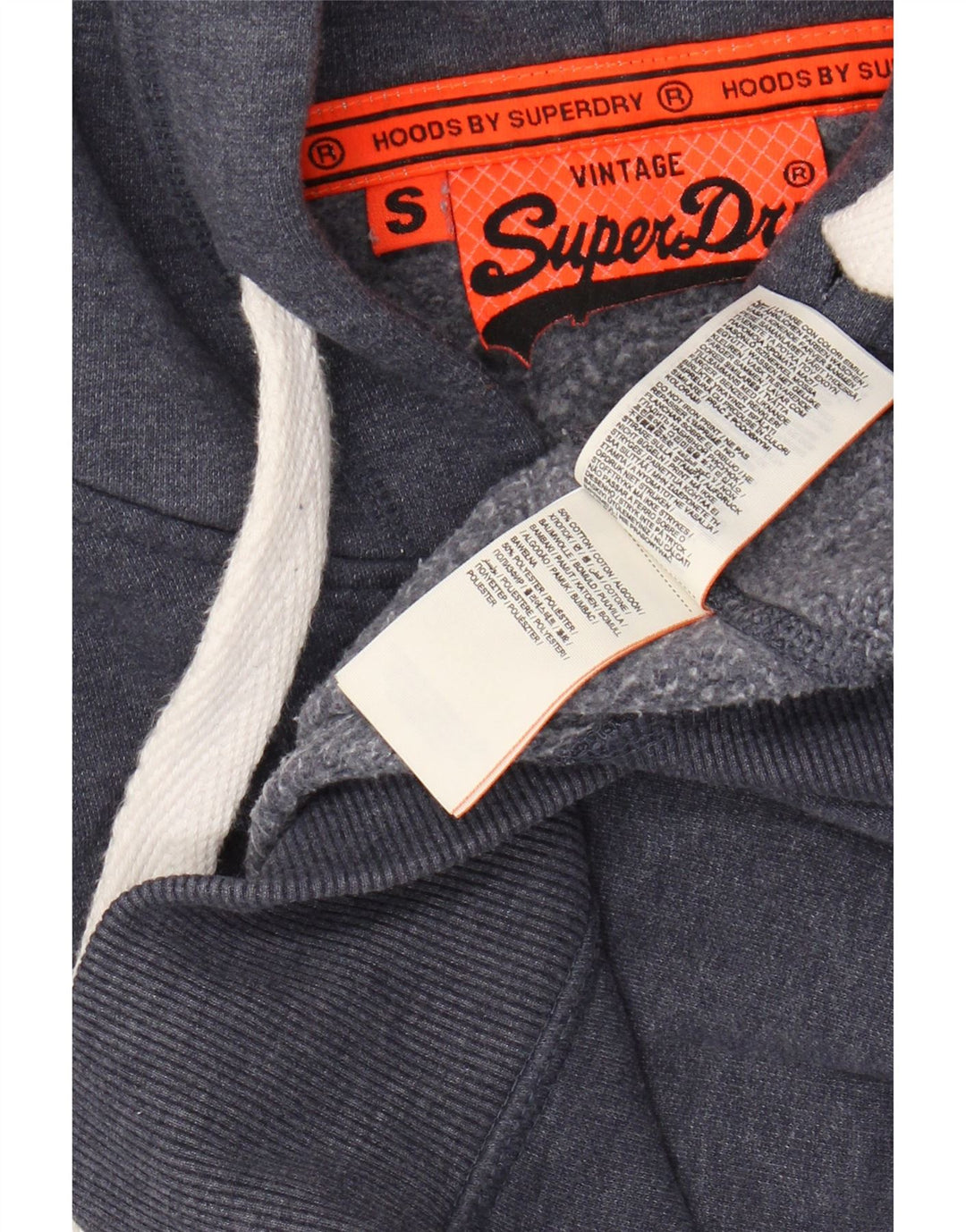 SUPERDRY Pull à capuche graphique pour hommes, petit coton bleu marine