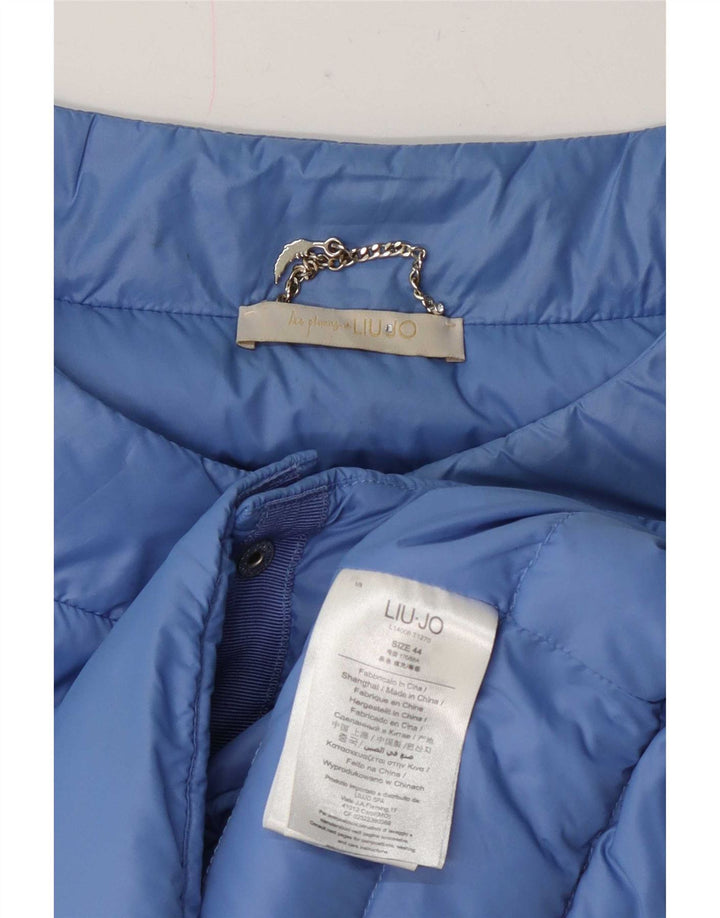 Liu Jo Veste matelassée à manches courtes pour femme IT 44 Bleu moyen Polyamide