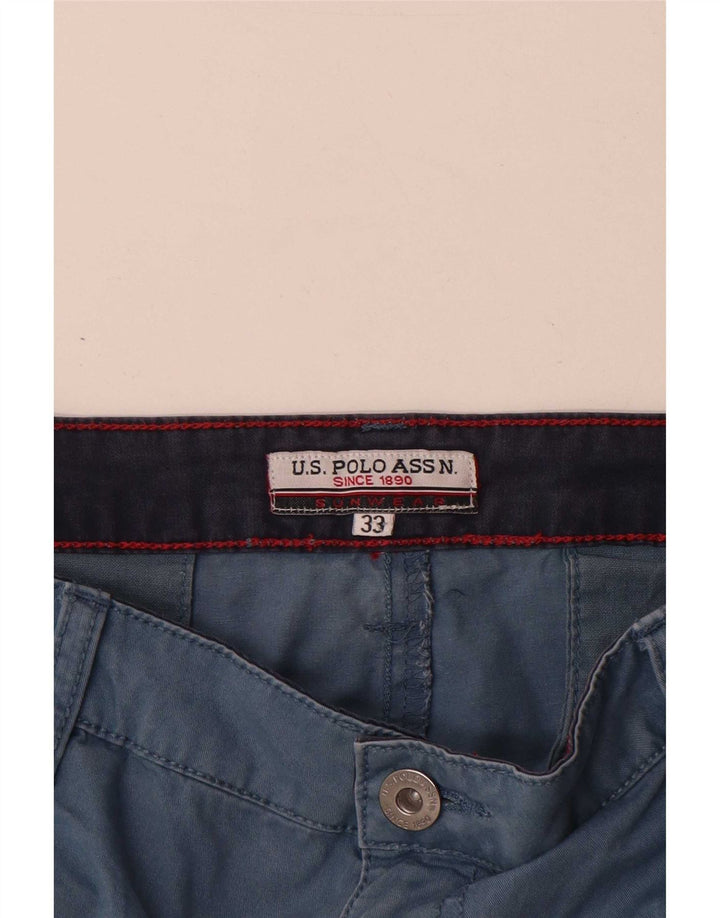 U.S. Polo Assn. Short Chino Homme W33 Bleu Moyen Coton