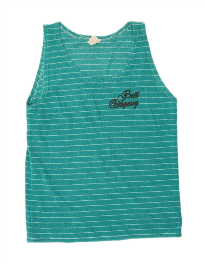 Best Company Débardeur graphique pour homme Large rayé turquoise